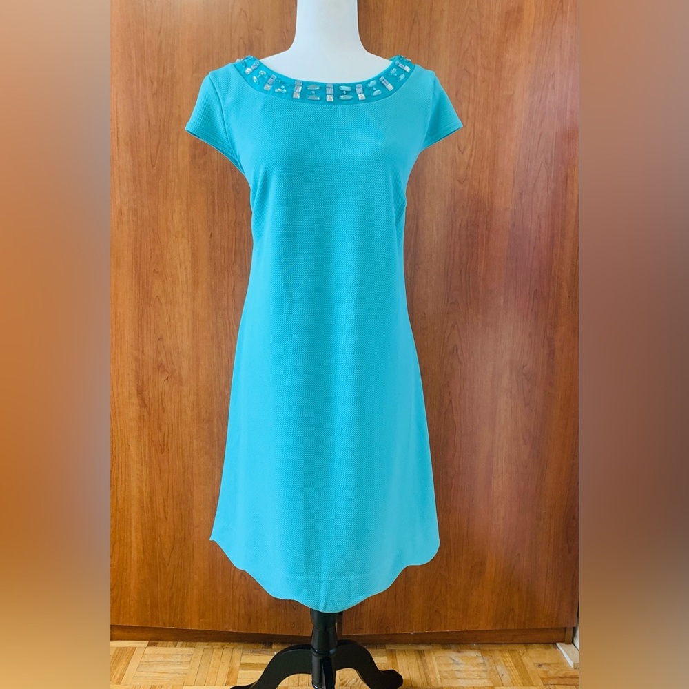 Madison leigh  vintage, dress Turquoise Color In excellent condition, never worn